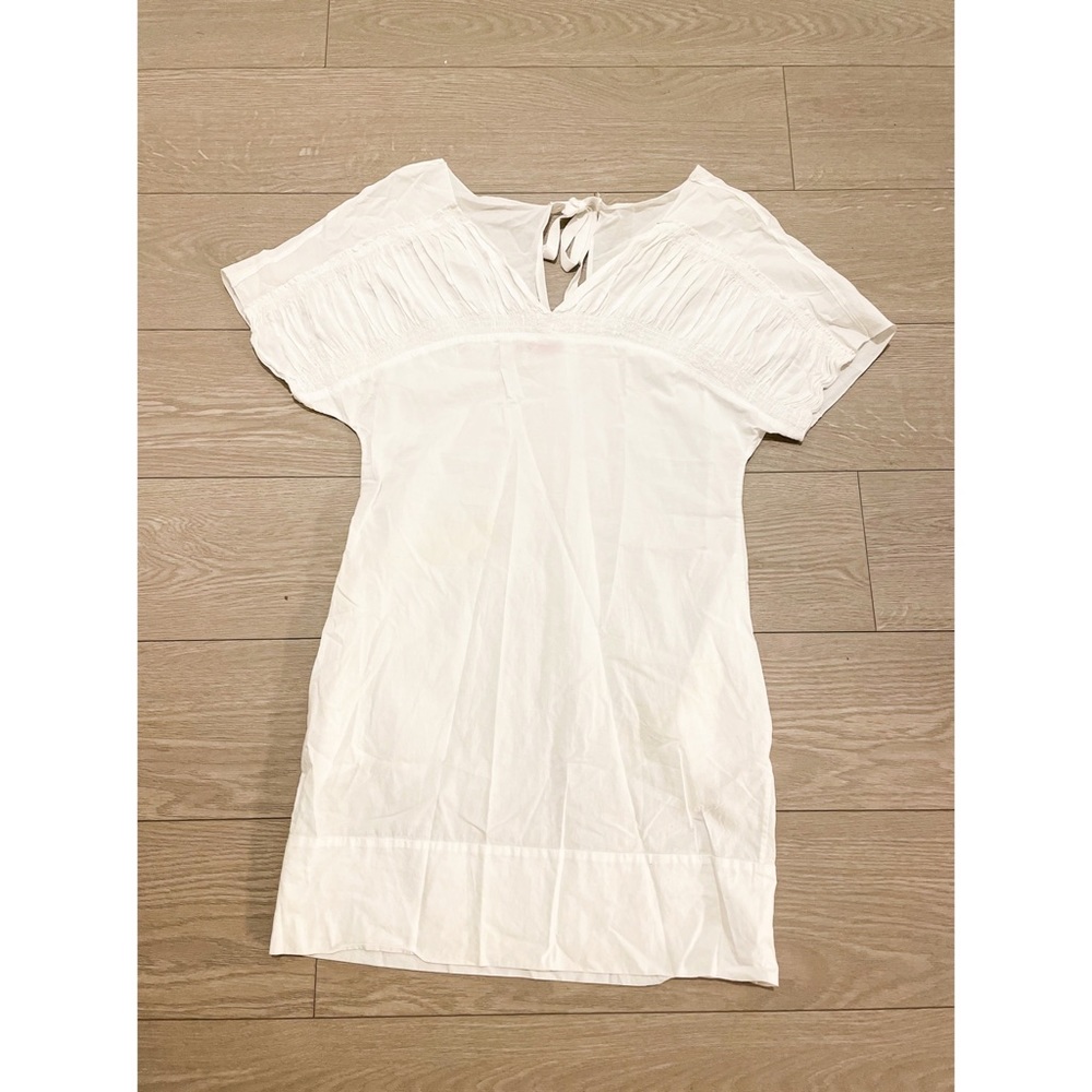 White V- neckline Prada Dress